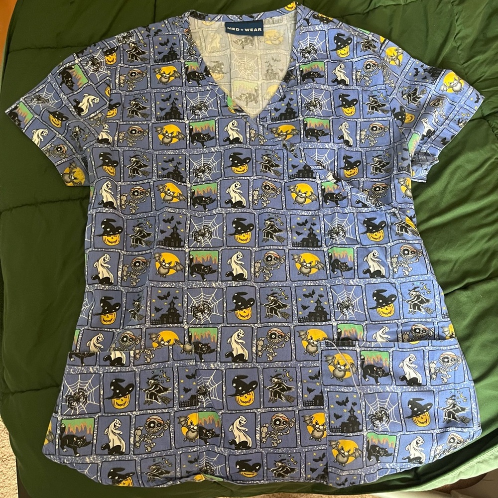 Halloween Themed small Scrub Top